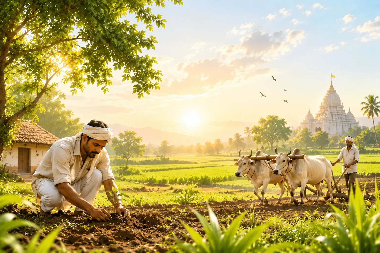 Farmers in a field